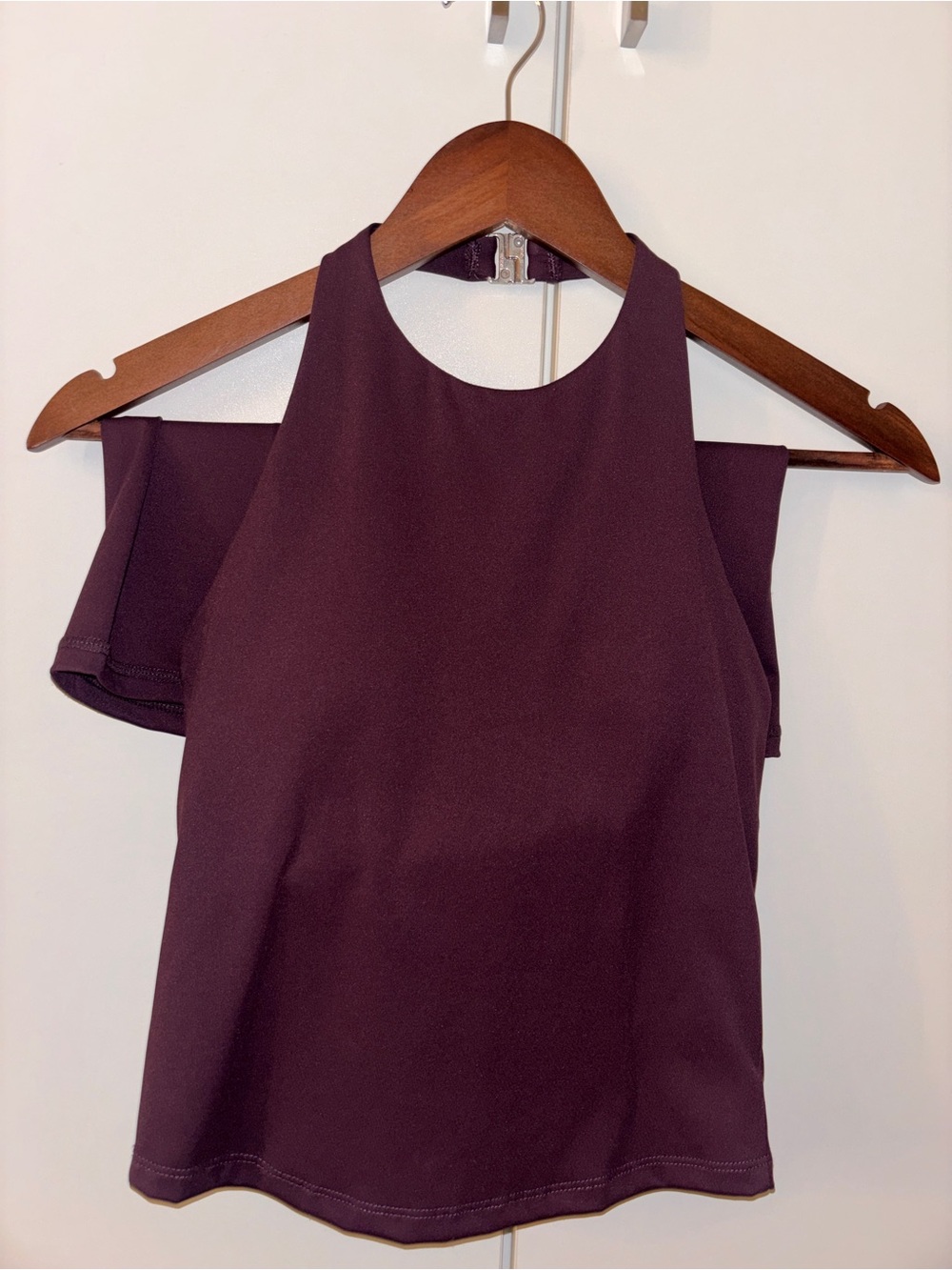 Sleeveless Mock Neck Tank Top in Deep Plum